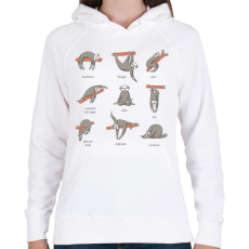 PRINTFASHION Lajháros jóga - Női kapucnis pulóver - Fehér