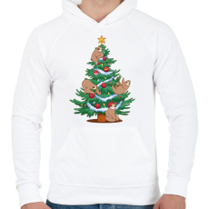 PRINTFASHION Lajháros Karácsonyfa - Férfi kapucnis pulóver - Fehér