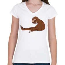 PRINTFASHION Lajhi - Női V-nyakú póló - Fehér női póló