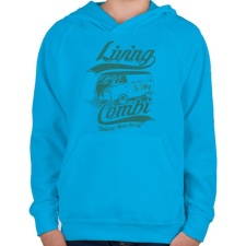 PRINTFASHION Lakókocsi - Gyerek kapucnis pulóver - Azúrkék gyerek pulóver, kardigán