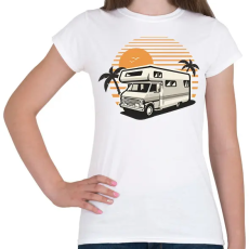 PRINTFASHION Lakókocsis nyári minta - Női póló - Fehér