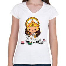 PRINTFASHION lakshmi04 - Női V-nyakú póló - Fehér női póló