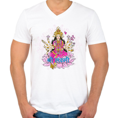 PRINTFASHION lakshmi - Férfi V-nyakú póló - Fehér