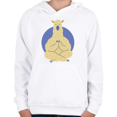 PRINTFASHION Láma GURU - Gyerek kapucnis pulóver - Fehér