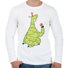 PRINTFASHION Láma karácsonyfa - Férfi hosszú ujjú póló - Fehér férfi póló