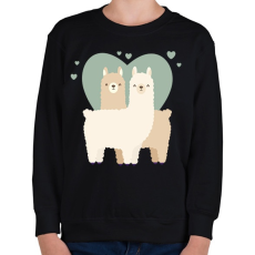 PRINTFASHION Láma Love - Gyerek pulóver - Fekete