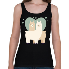 PRINTFASHION Láma Love - Női atléta - Fekete női trikó