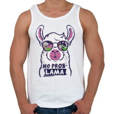 PRINTFASHION Láma - no problama - Férfi atléta - Fehér atléta, trikó