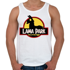 PRINTFASHION Lama Park - Férfi atléta - Fehér atléta, trikó