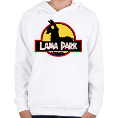 PRINTFASHION Lama Park - Gyerek kapucnis pulóver - Fehér