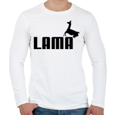 PRINTFASHION Lama Puma paródia - Férfi hosszú ujjú póló - Fehér férfi póló