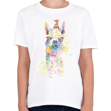 PRINTFASHION Láma vízfesték - Gyerek póló - Fehér gyerek póló