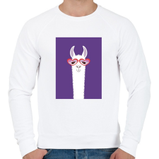 PRINTFASHION lamalogo - Férfi pulóver - Fehér férfi pulóver, kardigán
