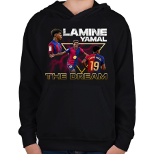 PRINTFASHION lamine yamal - Gyerek kapucnis pulóver - Fekete gyerek pulóver, kardigán