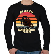 PRINTFASHION Láncfűrész / Favágó - Férfi hosszú ujjú póló - Fekete