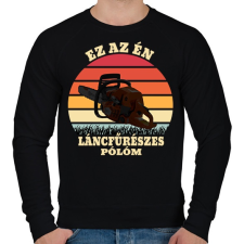 PRINTFASHION Láncfűrész / Favágó - Férfi pulóver - Fekete férfi pulóver, kardigán