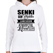 PRINTFASHION Lancia fanatikus - Női kapucnis pulóver - Fehér női pulóver, kardigán