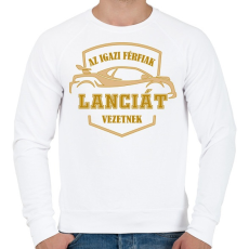 PRINTFASHION Lanciás sofőr - Férfi pulóver - Fehér