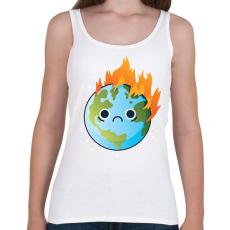 PRINTFASHION Lángoló Föld - Női atléta - Fehér