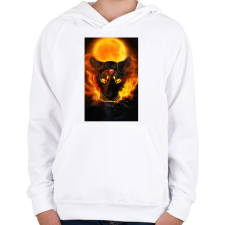 PRINTFASHION Lángoló oroszlán - Gyerek kapucnis pulóver - Fehér gyerek pulóver, kardigán