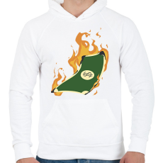 PRINTFASHION Lángoló pénz - Férfi kapucnis pulóver - Fehér