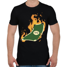 PRINTFASHION Lángoló pénz - Férfi póló - Fekete
