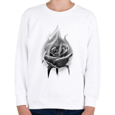 PRINTFASHION Lángoló rózsa - Gyerek pulóver - Fehér