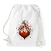 PRINTFASHION Lángoló Szív  - Sportzsák, Tornazsák - Fehér
