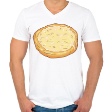 PRINTFASHION Lángos - Férfi V-nyakú póló - Fehér