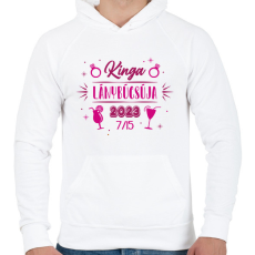 PRINTFASHION Lánnybúcsú - Névvel - Férfi kapucnis pulóver - Fehér