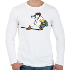 PRINTFASHION Lány fotózik - Férfi hosszú ujjú póló - Fehér
