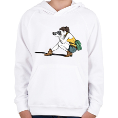 PRINTFASHION Lány fotózik - Gyerek kapucnis pulóver - Fehér