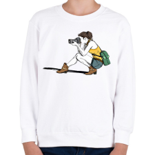 PRINTFASHION Lány fotózik - Gyerek pulóver - Fehér gyerek pulóver, kardigán