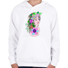 PRINTFASHION Lány - Gyerek kapucnis pulóver - Fehér