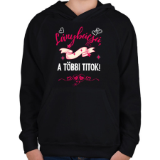 PRINTFASHION Lánybúcsú, a többi titok - Gyerek kapucnis pulóver - Fekete gyerek pulóver, kardigán