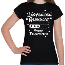 PRINTFASHION Lánybúcsú alakulat Party folyamatban - Női póló - Fekete női póló