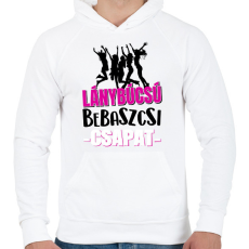 PRINTFASHION Lánybúcsú bebaszcsi csapat - Férfi kapucnis pulóver - Fehér