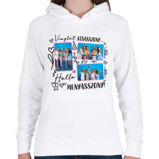 PRINTFASHION Lánybúcsú egyedi képpel - Női kapucnis pulóver - Fehér