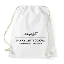 PRINTFASHION Lánybúcsú - egyedi névvel, dátummal - Sportzsák, Tornazsák - Fehér tornazsák