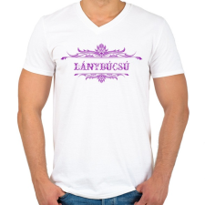 PRINTFASHION Lánybúcsú - Férfi V-nyakú póló - Fehér férfi póló
