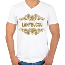 PRINTFASHION Lánybúcsú - Férfi V-nyakú póló - Fehér férfi póló