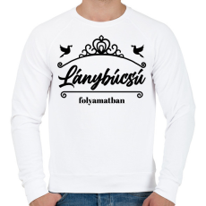 PRINTFASHION Lánybúcsú folyamatban - Férfi pulóver - Fehér