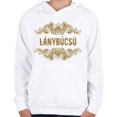PRINTFASHION Lánybúcsú - Gyerek kapucnis pulóver - Fehér