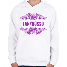 PRINTFASHION Lánybúcsú - Gyerek kapucnis pulóver - Fehér