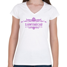 PRINTFASHION Lánybúcsú - Női V-nyakú póló - Fehér