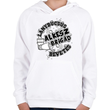 PRINTFASHION Lánybúcsús alkesz brigád - Gyerek kapucnis pulóver - Fehér gyerek pulóver, kardigán