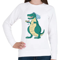PRINTFASHION Lánybúcsús dínó - Női pulóver - Fehér