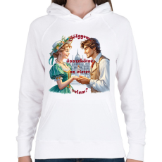 PRINTFASHION Lánykérés - Női kapucnis pulóver - Fehér