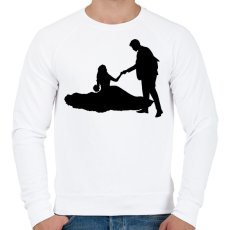 PRINTFASHION Lánykérés sziluett  - Férfi pulóver - Fehér