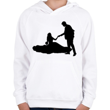 PRINTFASHION Lánykérés sziluett  - Gyerek kapucnis pulóver - Fehér gyerek pulóver, kardigán